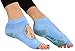 FitLeaf Toeless BAMBOO Yoga Socks, Non-Slip Grip for Pilates, Barre 2 PAIRS (Women 5-10 / Men 4-9, Pink and Blue)