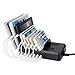 Upow Universal 8-Port USB Charging Station with 2 AC Outlets, Black