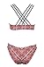 Cupshe Fashion Women's Printing Strappy Cross Back Padding Bikini Set (M), Multicolor