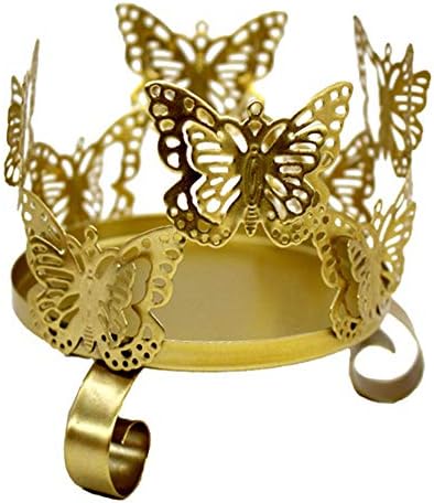 Creaon Butterfly Pattern Iron Candlestick Creative Butterfly Gold Candle Holder for Home Decoration Bedroom Party Wedding