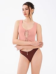 REORIA U-Neck Adjustable Tie-Front Crop Tank Top