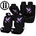 U.A.A. INC. UAA 22pc Mystical Butterfly Magical Design Universal Seat Cover Steering Combo Set