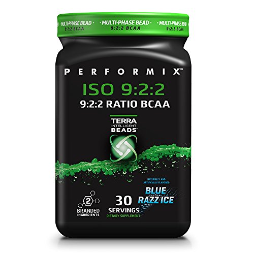 PERFORMIX ISO 9:2:2 MultiPhase BCAA Powder, Recovery and Hydration, 30 Servings, Blue Razz Ice