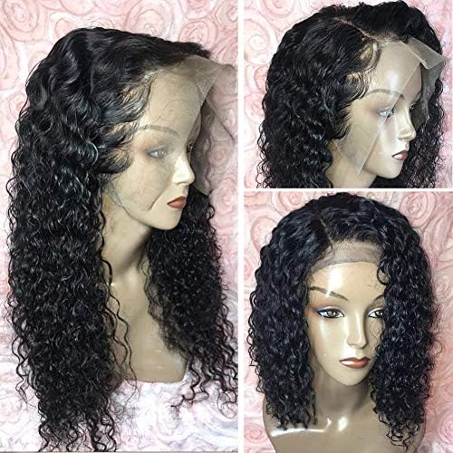 Lace Front Wigs Human Hair with Baby Hair 150% Curly Brazilian Virgin Hair Lace Frontal Wigs Lace Front Human Hair Wigs Pre Plucked(10 inch,Lace Front Wig)