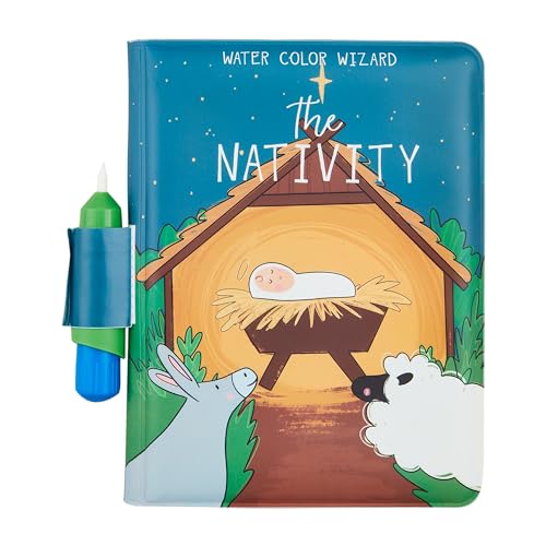 Mud Pie Children Nativity Water Book; Book 7 1/2" x 5 1/2" | Pen 3 1/2"