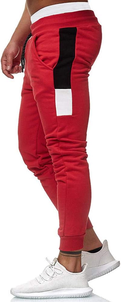 Freizeithose Fur Herren Manner Casual Elastische Taille Rote Sweatpants Fashion Sports Long Pants Running Joggers Slim Fit Hose Manner Jogger Fitness Multifunktionale Atmungsaktive Herren Sporth Amazon De Sport Freizeit