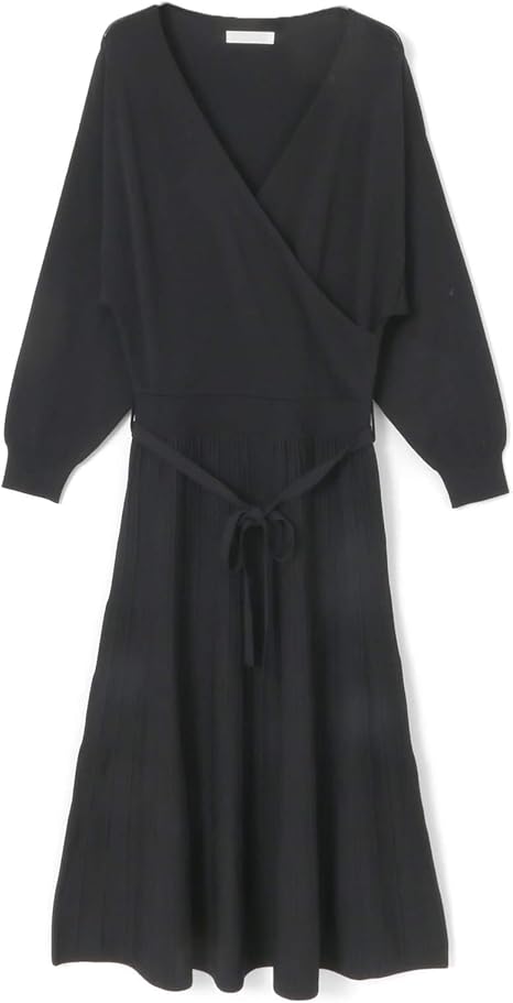 Amazon Co Jp センスオブプレイス ワンピース ドレス カシュクールドッキングワンピース レディース 06 26c003 Black Free 服 ファッション小物