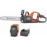 Husqvarna Power Axe 350i Chainsaw, 18 Inch, with Battery and Charger | Cordless chainsaw for outdoors featuring chainsaw battery powered, brushless motor, Model 970601202