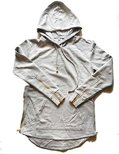 ONCEGALA Men's Hipster Hip Hop Long Sleeve T Shirt Pullover Longline Hooded Hoodie Sweatshirt