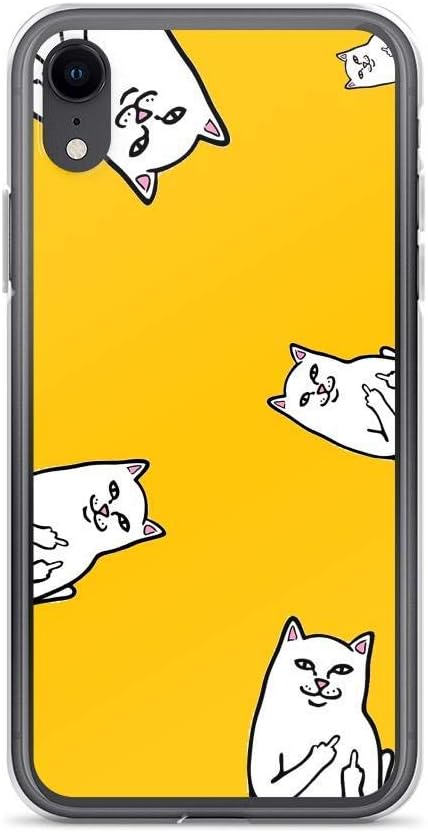 SQIANG Rip n Dip Cat Abstract Background iPhone Case Pure Clear Anti-Scratch Shock Absorption Phone Cases for iPhone X/XS