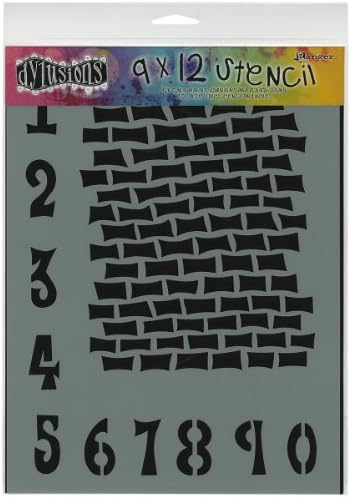 Dylusions Stencils 9 x 12-inch Staggered Brickwork Stencils,