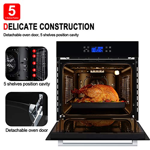 Single Wall Oven, GASLAND Chef ES611TB 24" Builtin Electric Ovens
