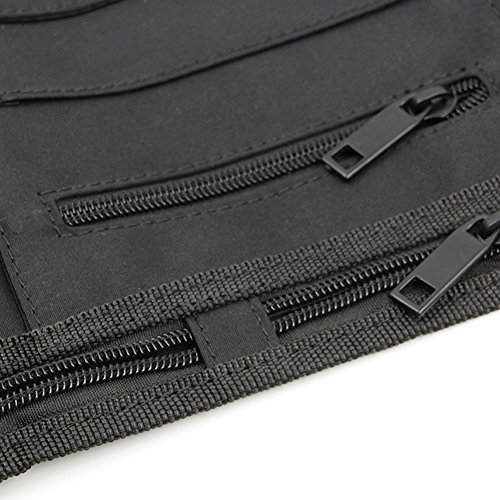 Ozzptuu Canvas Collapsible Professional Salon Scissors Makeup Storage Bag Hairdresser Tool Apron Pouch Bags Black - Thumbnail 2