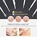 Blackhead Remover Tweezer Kit, ElleSye 6-PCS Pimple Comedone Extractor, Blackhead Whitehead Blemish Acne Zit Removal Tool for Risk Free Nose Face-Silver