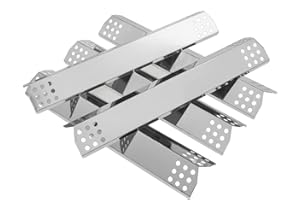 SafBbcue 16" Grill Heat Plate Shield, Burner Cover Replacement for Jenn-Air 720-0709, 720-0336B, Kitchen Aid 720-0745B, Nexgrill 720-0709, Stainless Flame Tamer 5-Pack