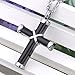 Cremation Jewelry Hawser Cross Pendant Memorial Urn Necklace for Ashes for Men,Black Silver