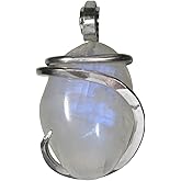 Rainbow Moonstone Pendant Necklace 925 Sterling Silver by Isabella Roth