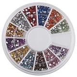 FOONEE Rhinestones Nail Art Gems Mixed Colours Shapes in Case