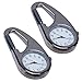 VAGA et of 2pcs Unisex Metal Clip On/Fob/Pocket Watches with Carabineer for Workout/Outdoor Sports