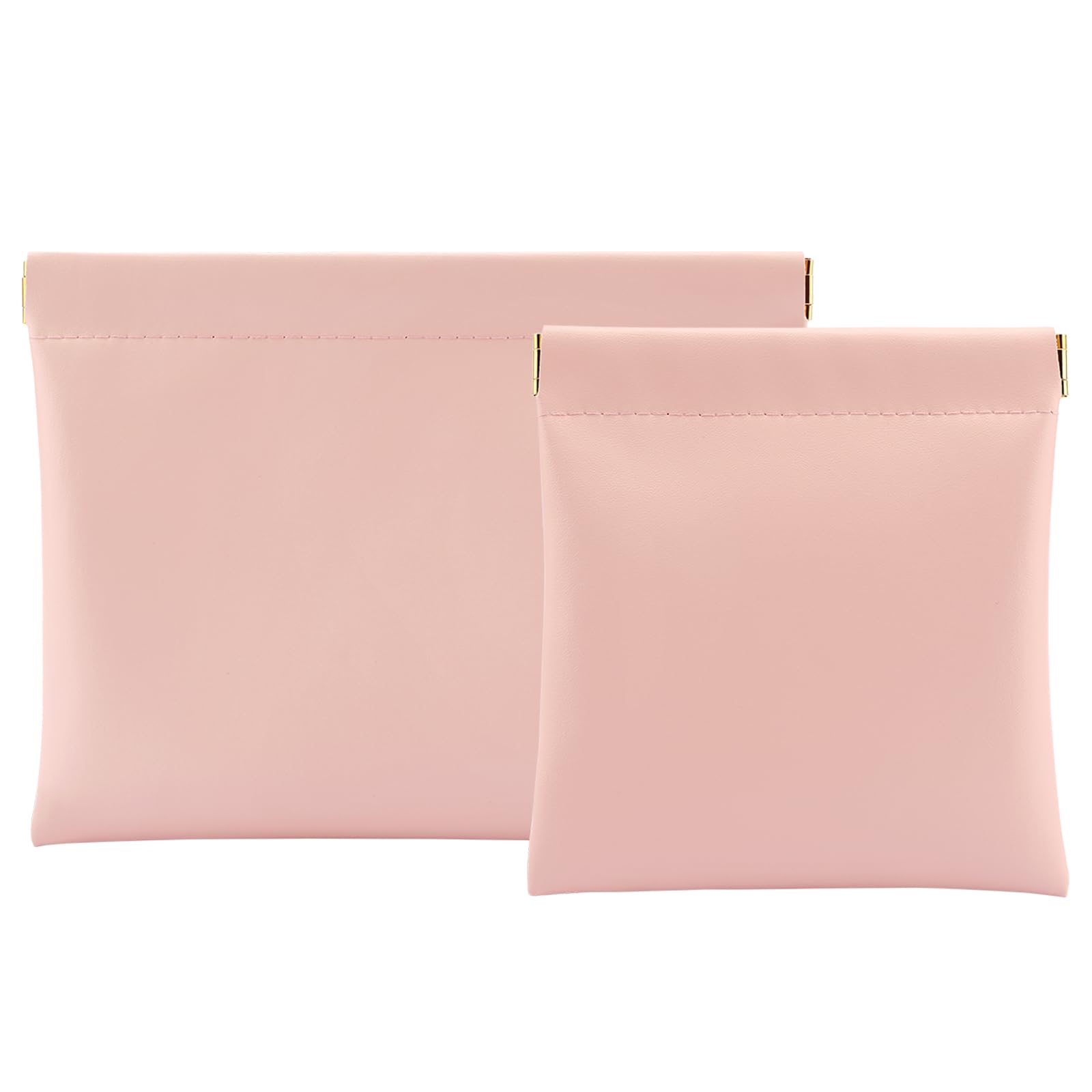 Photo 1 of 2 PCS Ladies Small Makeup Bag for Purse,Small Makeup Pouch,Purse organizer,Coin purse lipstick Cosmetic Accessories Organizer,Travel Set Organizer,Waterproof Portable Zipperless Self-Sealing (Pink)