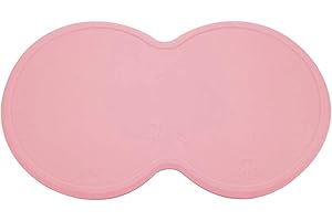POSAPET Silicone Pet Feeding Mat Pad Dog Cat Food Water Twin Bowl Placemat Non-Slip Waterproof Bowl Placemat 18.7″x10.63″
