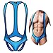 YUFEIDA Men's Jockstrap Leotard Underwear Jumpsuits Wrestling Singlet Bodysuit(Blue L)