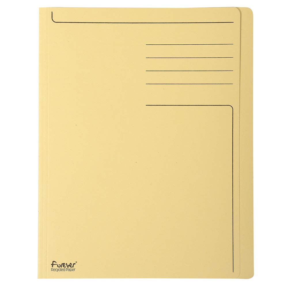 Exacompta - Ref 441002E - Forever Pre-Printed Square Cut Folder - A4 in Size, Suitable for Storing A4 Documents, Made from 280gsm Recycled Card - Cream (Pack of 100)