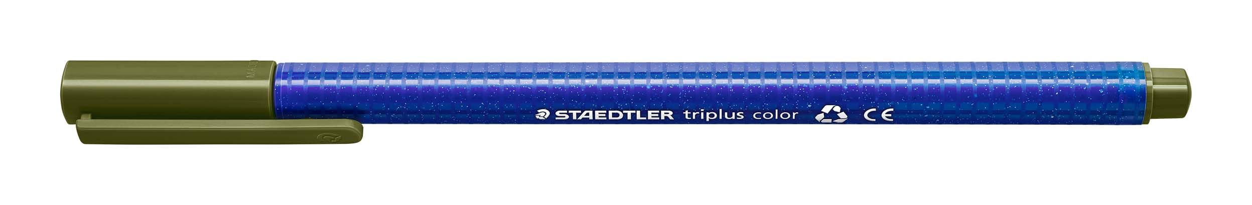 Staedtler 323 Triplus Colour Fibre-Tip Pens, 1.0 mm, Olive Green, Pack of 10