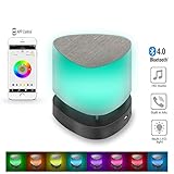 Bluetooth Speakers,SyndeRay Mini Portable Wireless Stereo With App Colorful LED Light Subwoofer HIFI Speaker Compatibility for iPhone,Samsung,Sony,LG,HTC