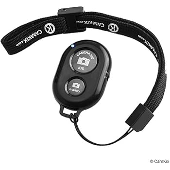CamKix Wireless Bluetooth Camera Shutter Remote Control for Smartphones - Create Amazing Photos and Selfies - Compatible with all IOS and Android Devices with Bluetooth / Including Wrist Strap
