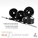 DAY 1 FITNESS Olympic Bumper Weighted Plate 2â€ For Barbells, Bars, 45 lb Single Plate - Shock-Absorbing, Minimal Bounce Steel Weights with Bumpers for Lifting, Strength Training, and Working Out