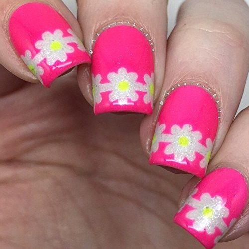 Original Daisy Flower Nail Vinyls By Twinkled T - 1 Sheet of 45 Daisy Vinyls