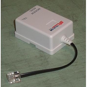 Link ADSL-Filter/Splitter mit 2 Steckdosen RJ11 6 Pin weiblich + 1 RJ11 Stecker 6 polig männlich