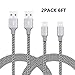 Novtech iPhone Cable 2Pcs 6ft Nylon Braided Cord Lightning to USB Charging Cable Apple Charger for iPhone 7 7Plus 6 6s 6 Plus 6s Plus 5 5s 5c iPad iPod air nano touch-Black and White