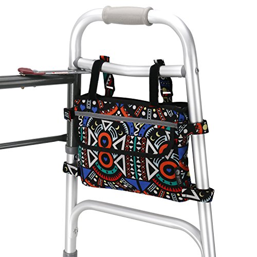 GUOER Walker Bag Suitable for Multiple Walking Aids Rollator Bag Multi-Size Multiple Colors (7.8Wx9.8L IN,Color9810)