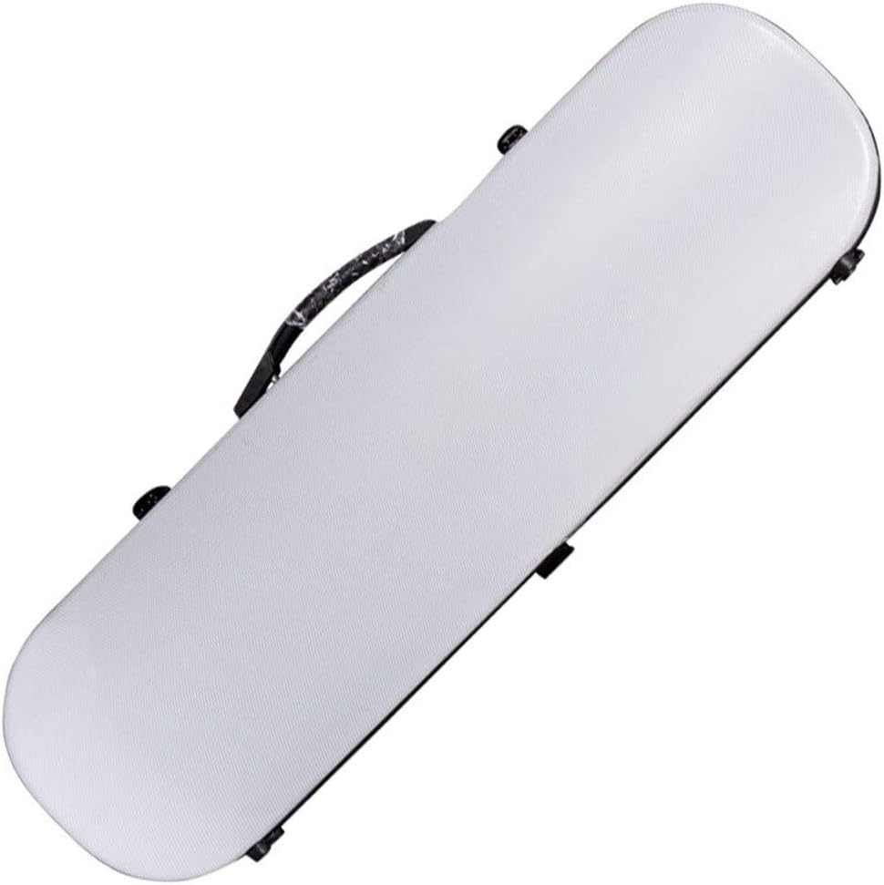 Zavddy Violin Case Plane Checked Violin Box Violin Case With Carbon Shoulder Bag With Hygrometer 4/4 Size Compact Design (Color : White, Size : 4/4size)
