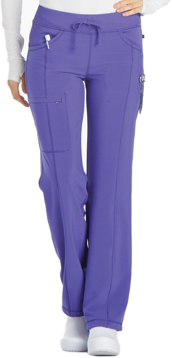 Infinity by Cherokee 1123 Lowrise Straight Leg Knit Waist Drawstring Cargo Scrub Pant Electric