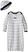 Little Me Baby Girls' Gown and Hat Set, White Print Dog, 0-3 Months