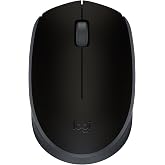 Logitech M170 Compact Ambidextrous 2.4 GHz Wireless Mouse - Black | Ambidextrous mouse with 2.4 GHz USB-A Nano Receiver, Optical Tracking, 12-Months Battery Life, PC, Mac, Laptop compatible