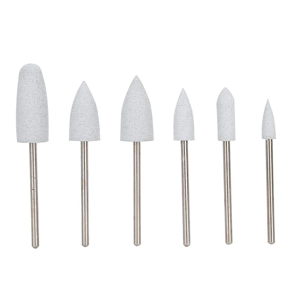 Nail Drill Bit,6pcs Nail Drill Bit,Nail Art Drill Manicure Grinding Head,Nail Polishing Bits Accessory(06)