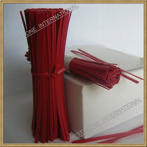 200pcs Plastic twist ties, 5"x 5/32", Red, Re-Usable, Moisture resistant