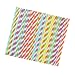 175 Count Striped Paper Straws for Cake Pop Sticks, Party, Events and Crafts 7 3/4” in Assorted Rainbow Colors of Special Curation (Striped)