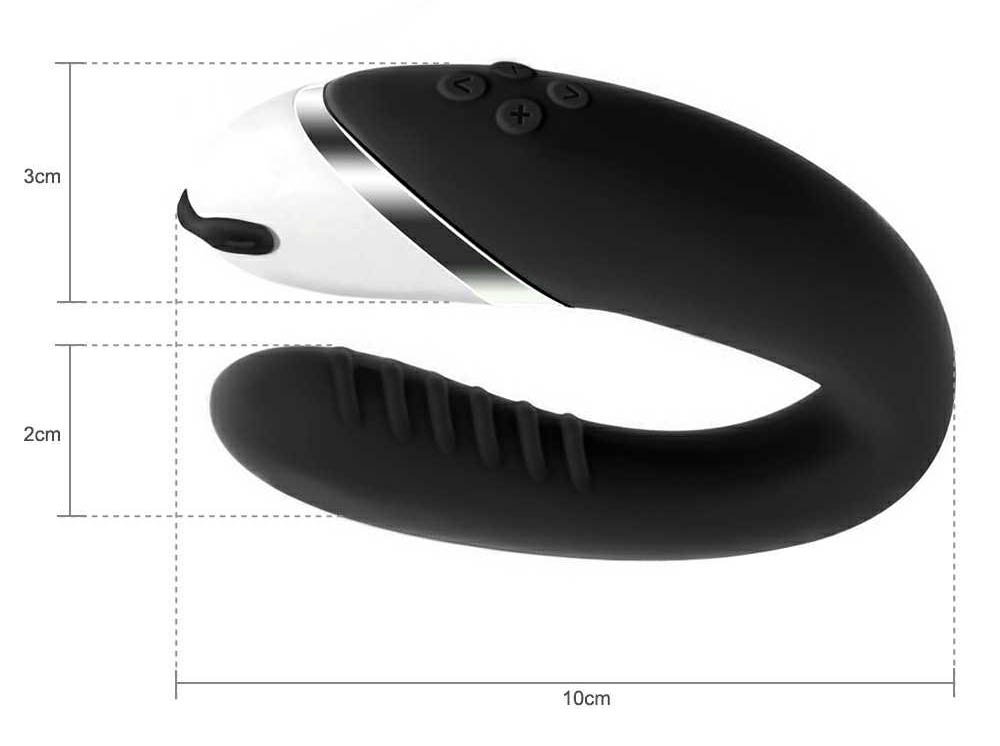 Paarvibrator Partner Vibratoren mit Klitoris und G punkt Stimulation,Aufladbar,leise,Black (Schwarz)