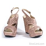 HerStyle Women's Marnee 5-inch Manmade Wedge Sandal with Delicate Perforated Straps