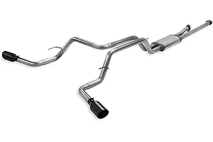 Flowmaster 717664 FlowFX Cat-Back Exhaust Kit 2.5 Inch 409 Stainless Steel 4.5 Inch Black Ceramic Stainless Steel Tips Compatible with 2009-2021 Toyota Tundra 4.0L 4.6L 4.7L 5.7L 2/4WD