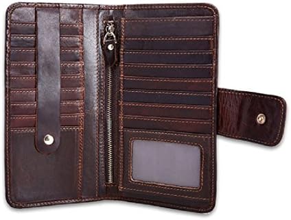 17 Card Slots Slim Wallet Genuine Leather Business Card Holder