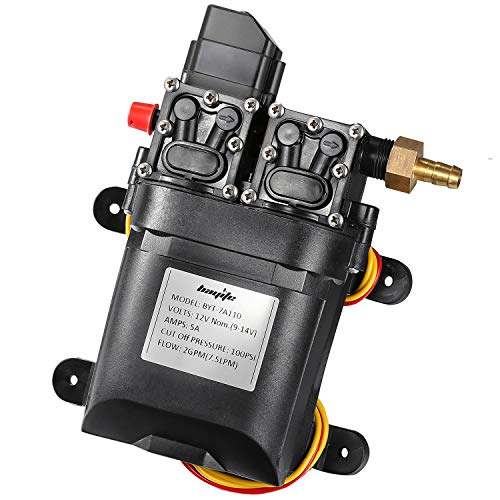 bayite 12V DC Fresh Water Pump 7.5 L/Min 2 GPM 100 PSI Adjustable 12 Volt Diaphragm Pump Self Priming Sprayer Pump with Pressure Switch for RV Camper Marine Boat