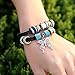 MAKIYO Vintage Multilayer Leather Beaded Charms Butterfly Cross Braided Hand Chain Boho Bracelet Retro Cuff Style Chain Bangle