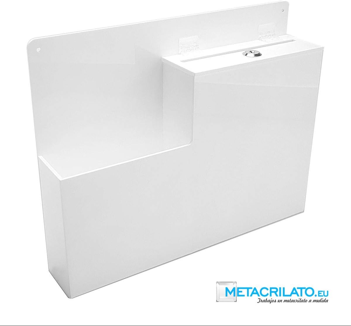 METACRILATO. EU Buzón de sugerencias blanco en metacrilato.: Amazon.es: Oficina y papelería
