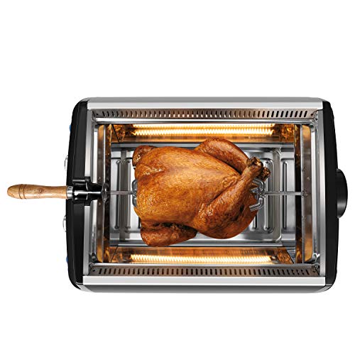 Flexzion Infrared Smokeless Indoor Grill with Rotisserie Kit, Indoor